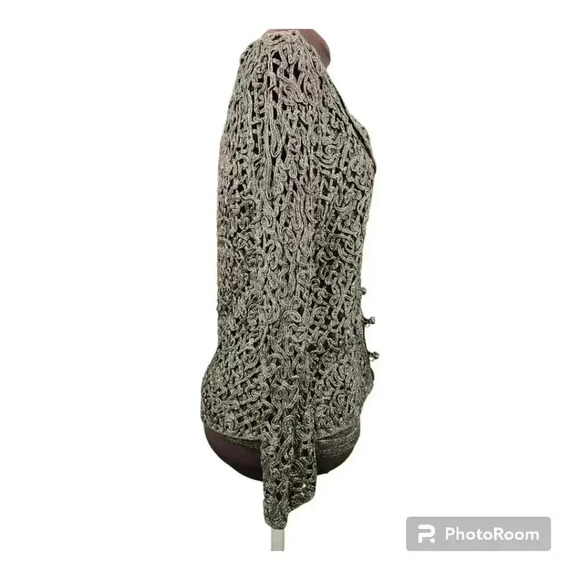 NWT Ellen Tracy Soutache Knit Cardigan and Tank Set Bronze and Gold Petite Med - Picture 3 of 16